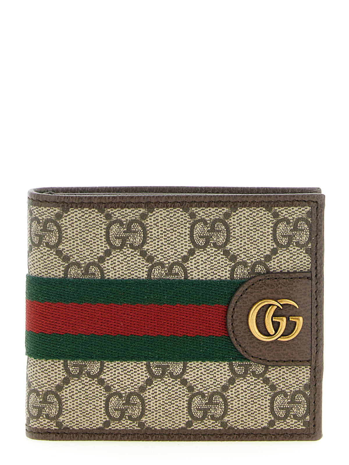 Beige Polyurethane Ophidia Bi-Fold Wallet