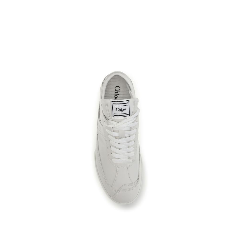 White Calfskin Kick Sneakers