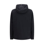 Black Water‑Repellent Nylon Hooded Padded Jacket