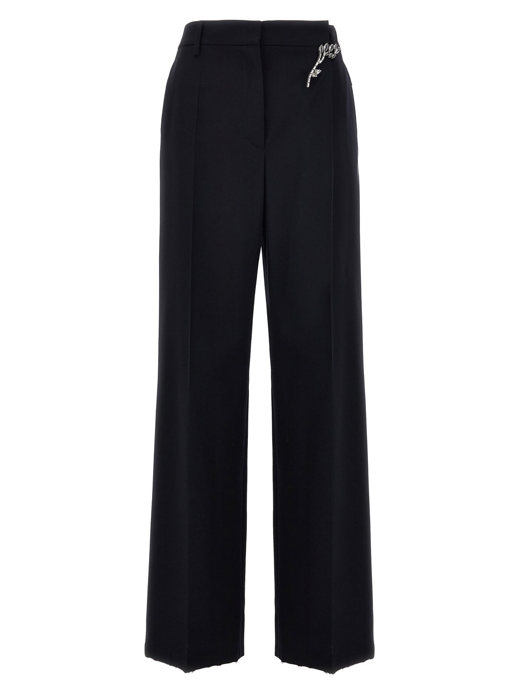 Blue Wool Gabardine Pants