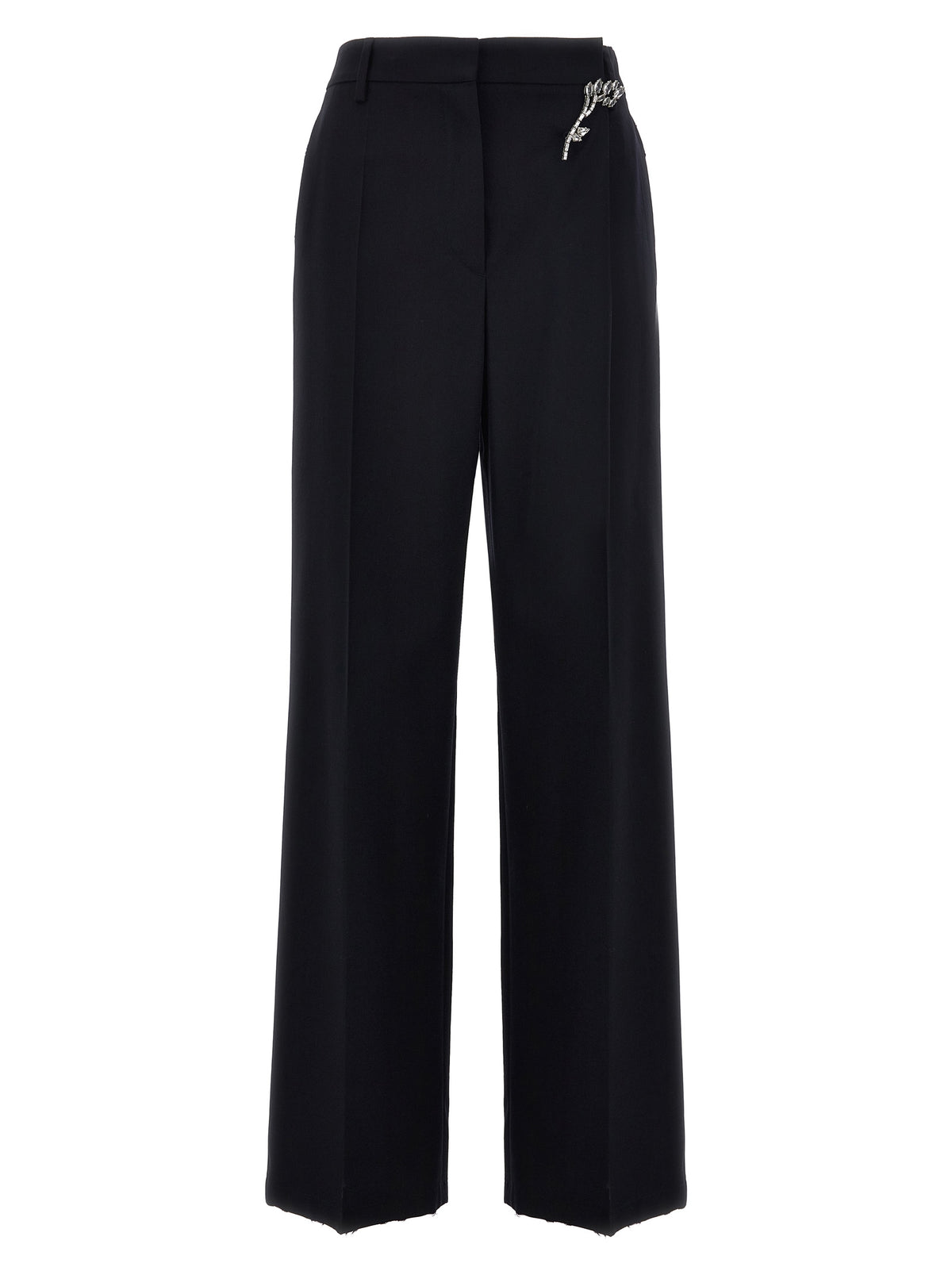 Blue Wool Gabardine Pants