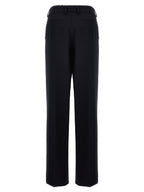 Blue Wool Gabardine Pants