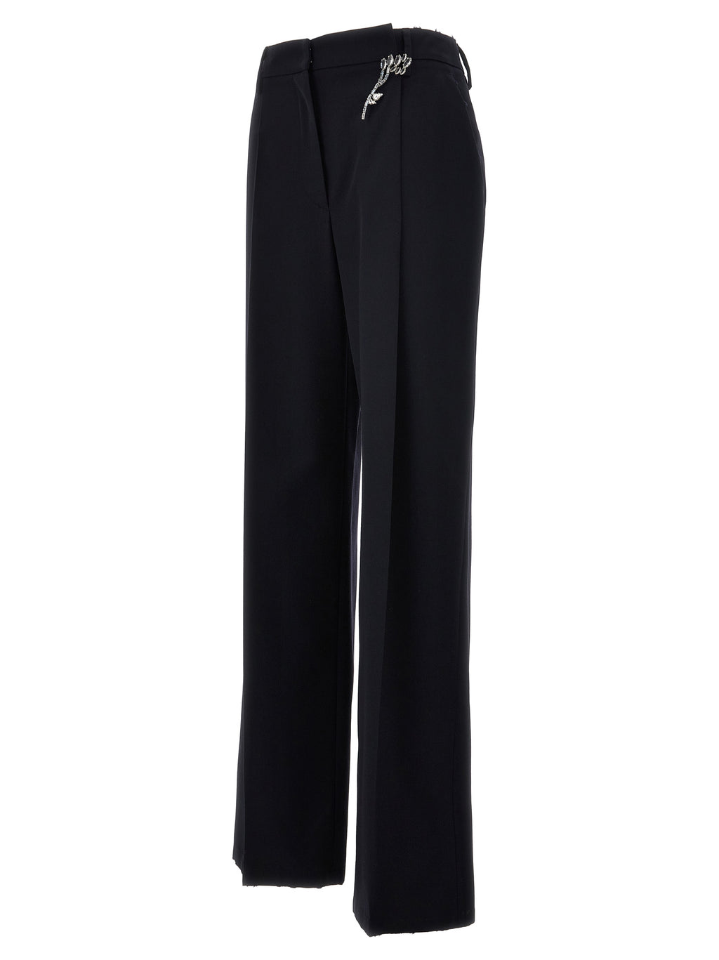 Blue Wool Gabardine Pants