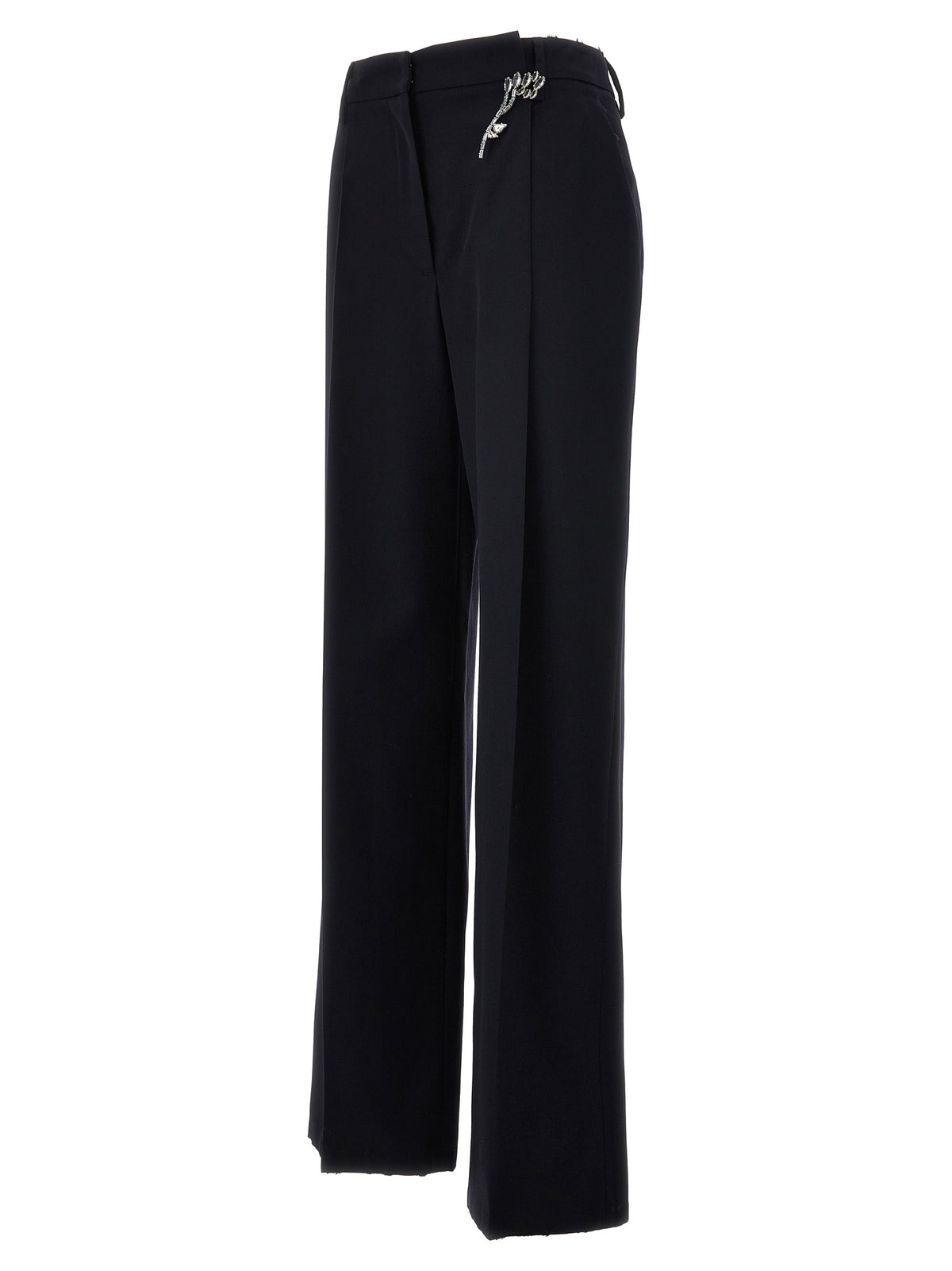 Blue Wool Gabardine Pants