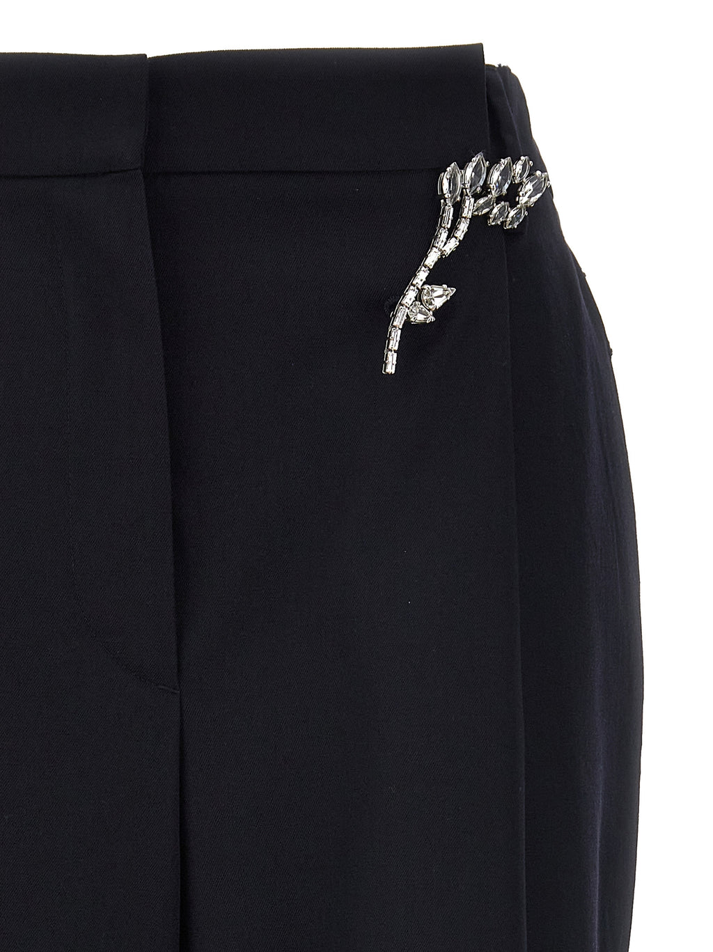 Blue Wool Gabardine Pants