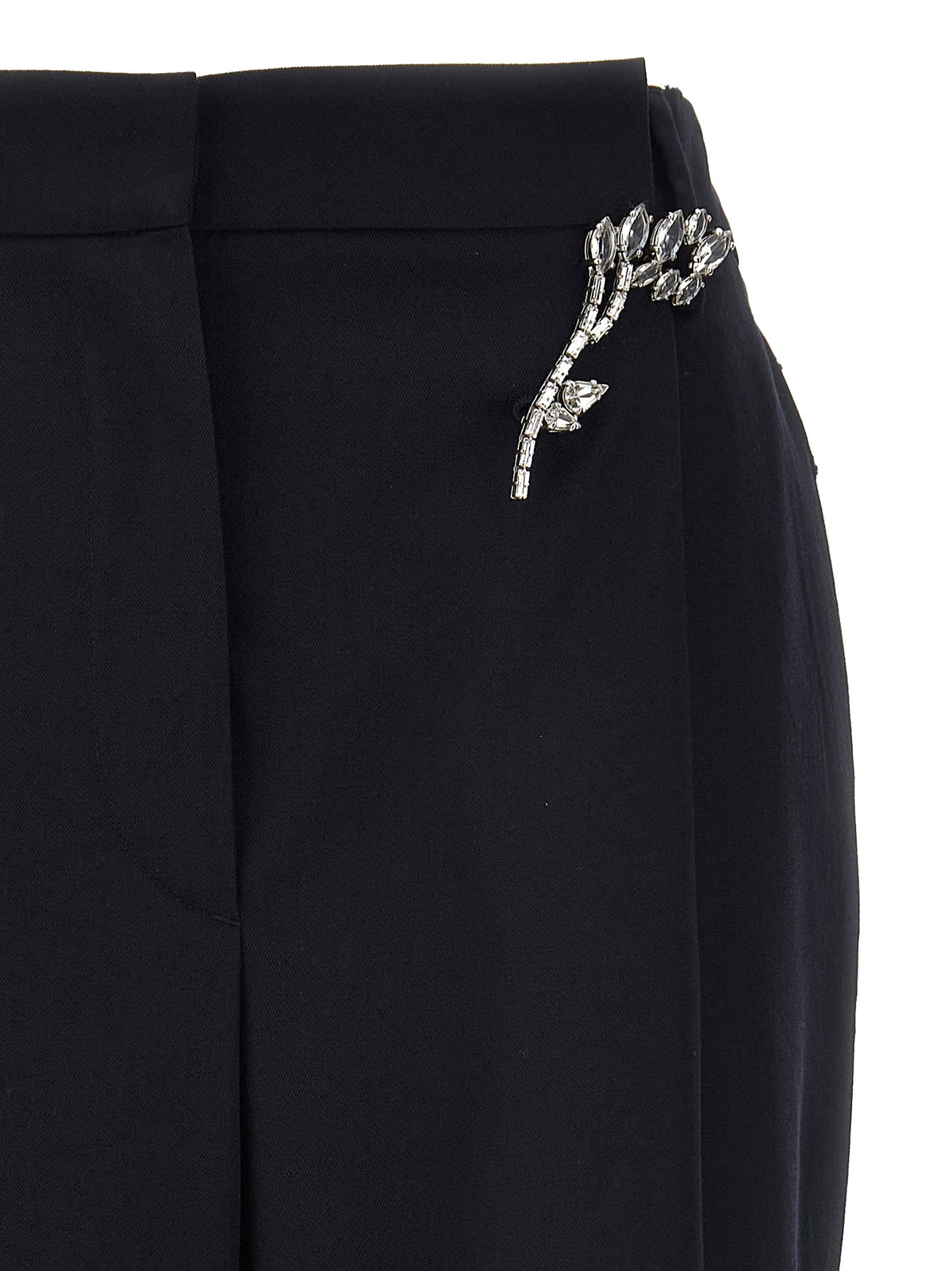 Blue Wool Gabardine Pants