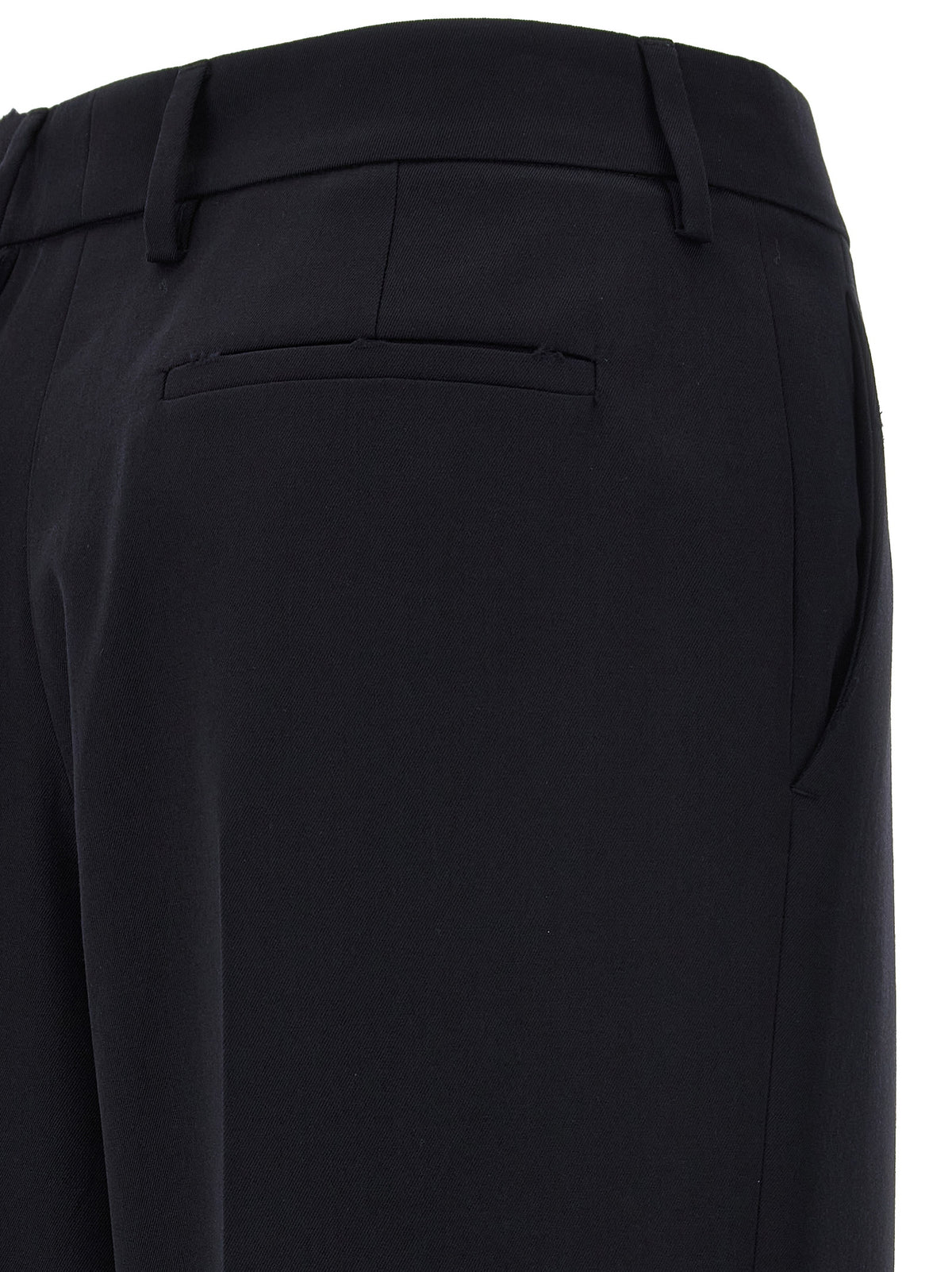 Blue Wool Gabardine Pants