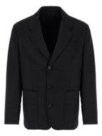 Black Virgin Wool Single‑Breasted Blazer