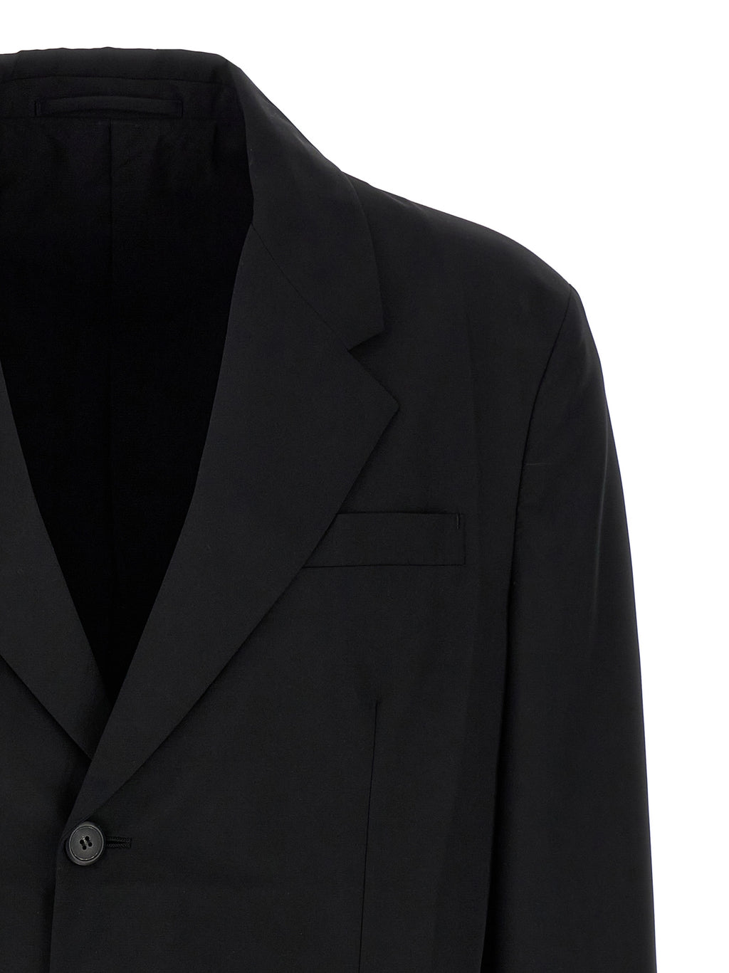 Black Virgin Wool Single‑Breasted Blazer