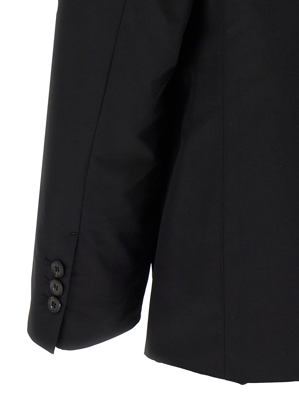 Black Virgin Wool Single‑Breasted Blazer