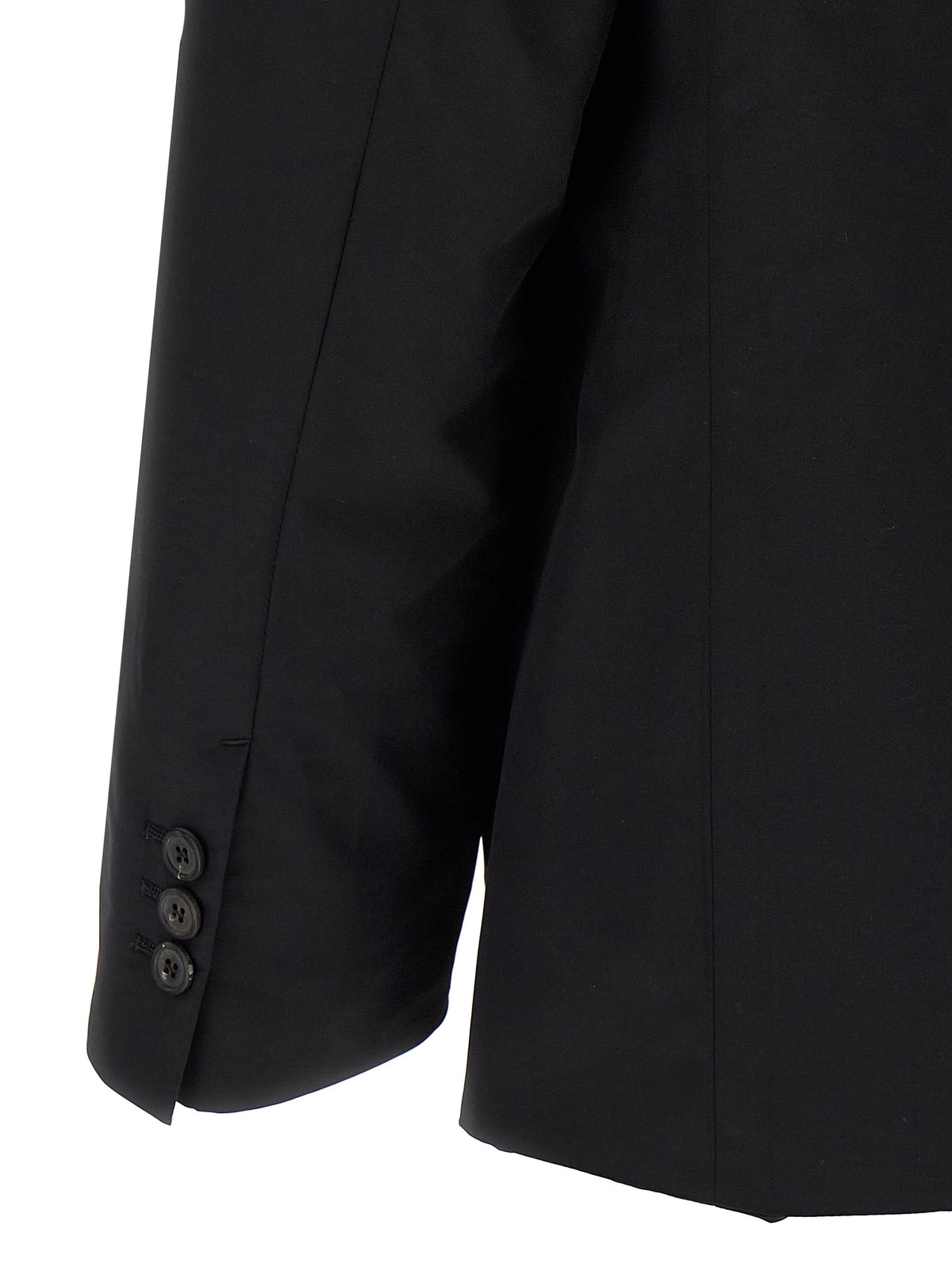 Black Virgin Wool Single‑Breasted Blazer