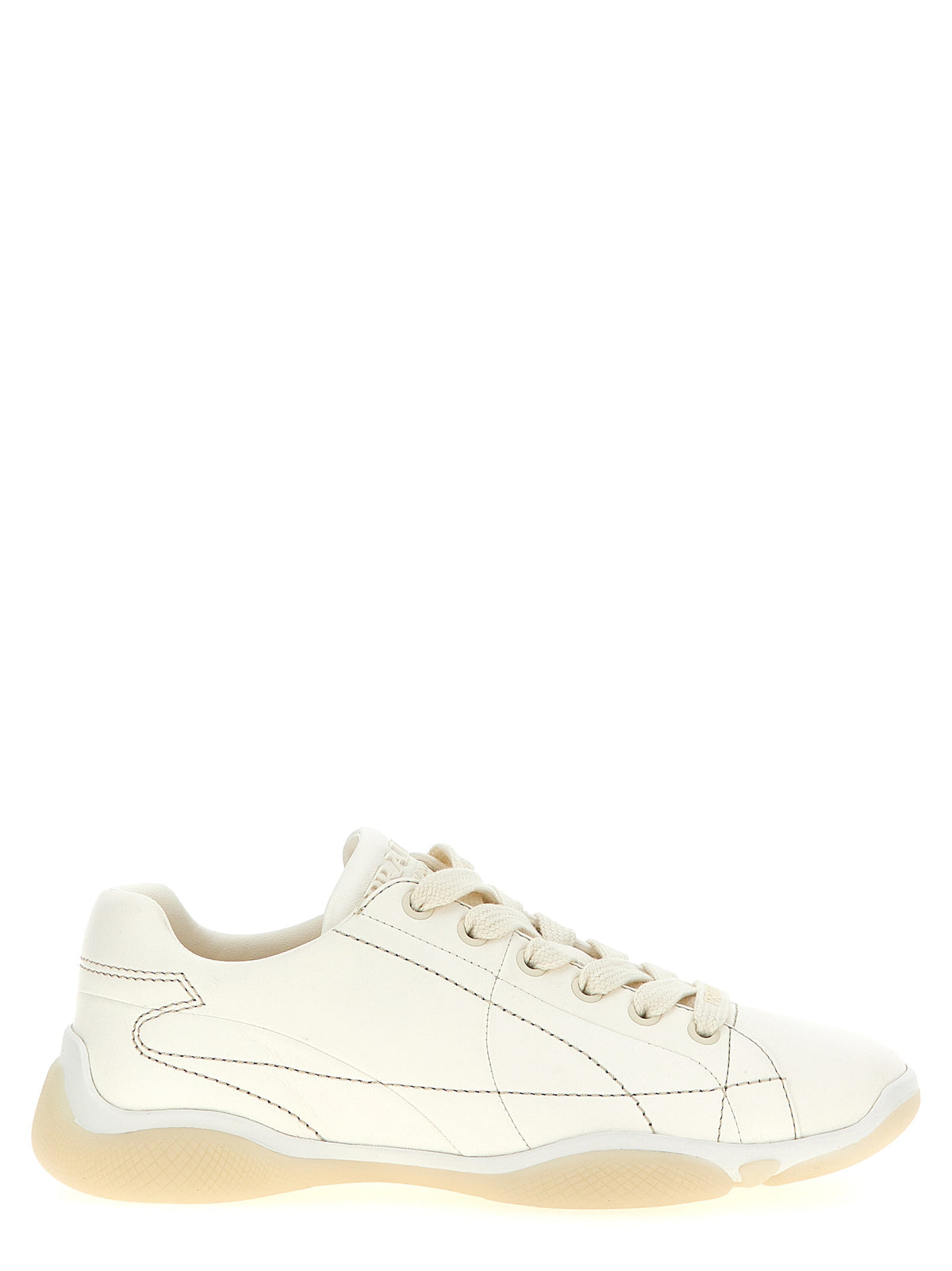 White Lamb Leather Low‑Top Sneakers