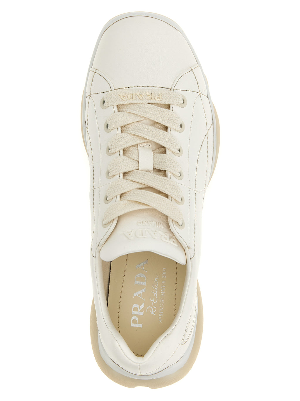 White Lamb Leather Low‑Top Sneakers
