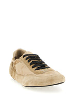 Beige Re‑Nylon Athletic Sneakers