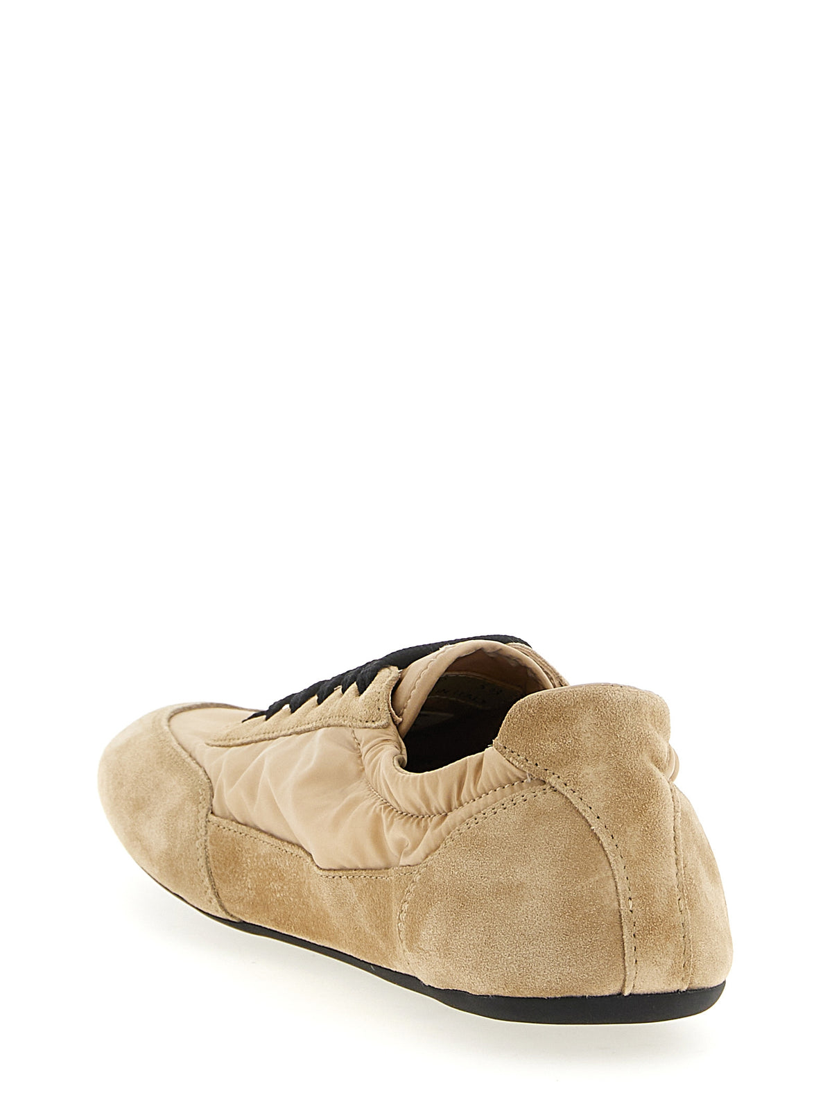 Beige Re‑Nylon Athletic Sneakers