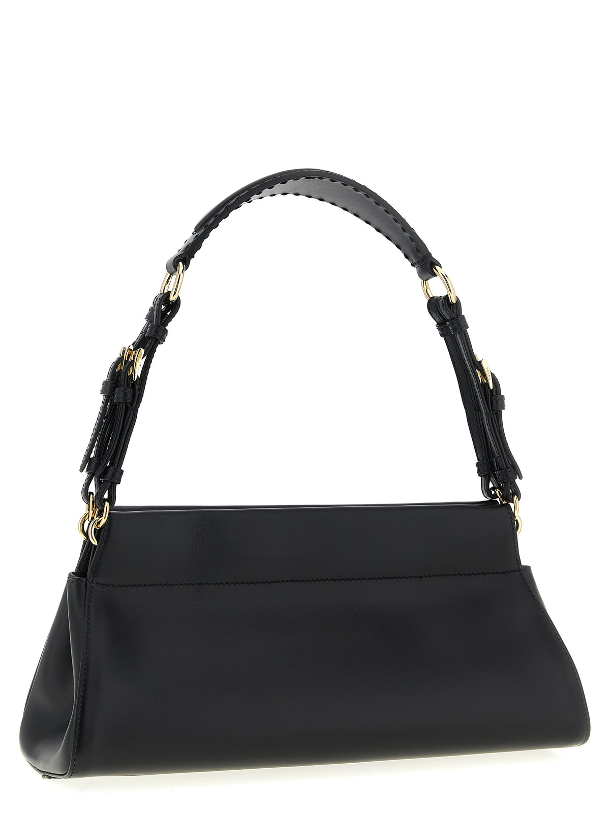 Black Calfskin Shoulder Bag