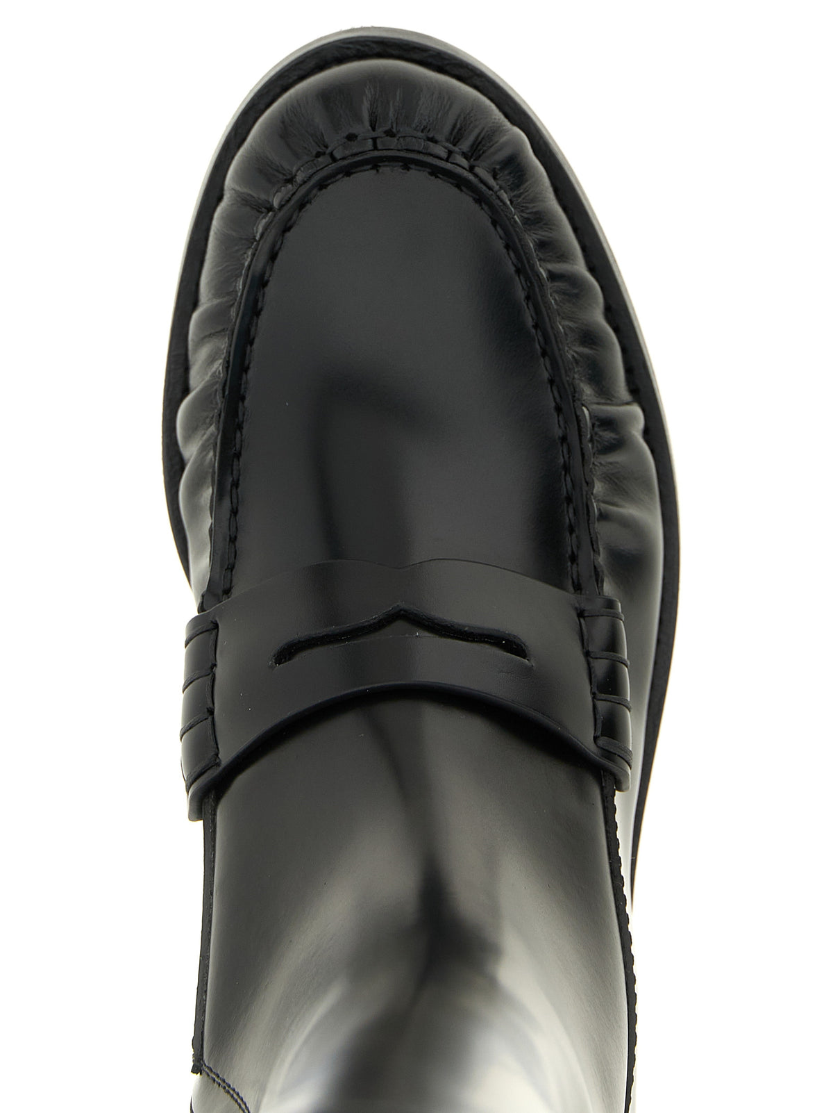 Black Calfskin Over‑the‑Knee Boots