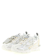 White Polyurethane Mesh “Be Right Back” Sneakers
