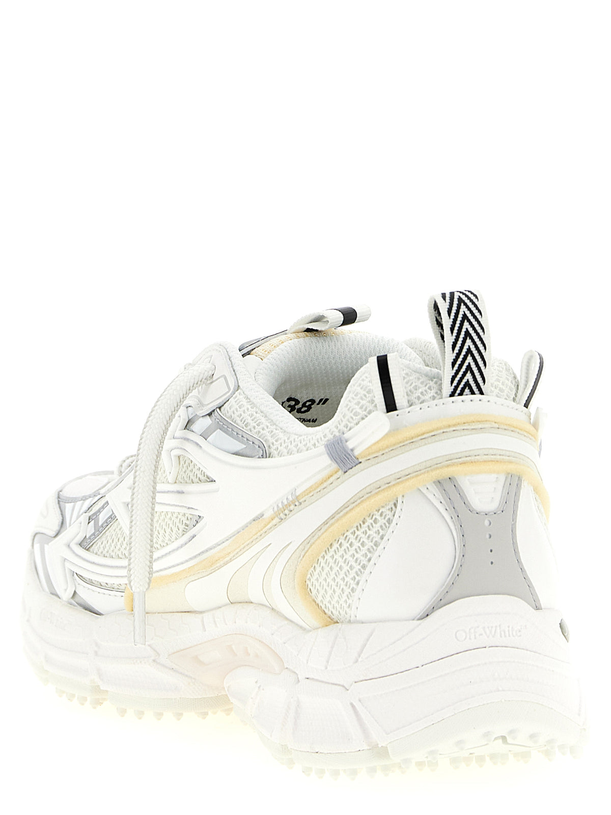 White Polyurethane Mesh “Be Right Back” Sneakers