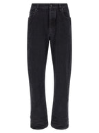 Relax Tapered Black Cotton Jeans
