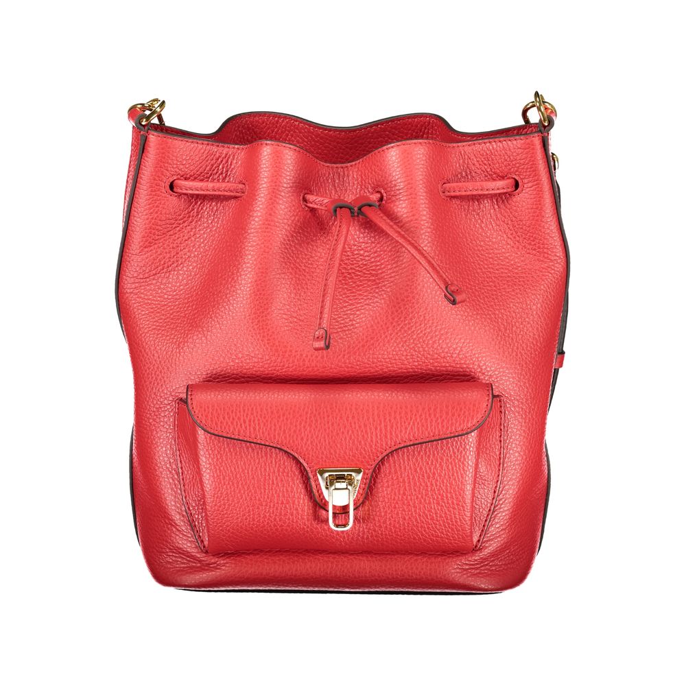 Red Leather Beat Generation Bucket Bag