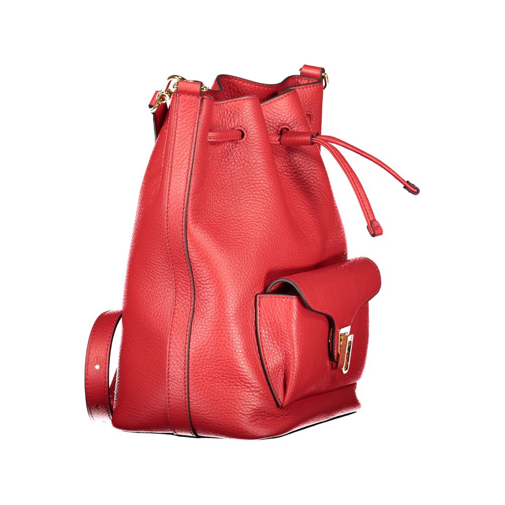 Red Leather Beat Generation Bucket Bag