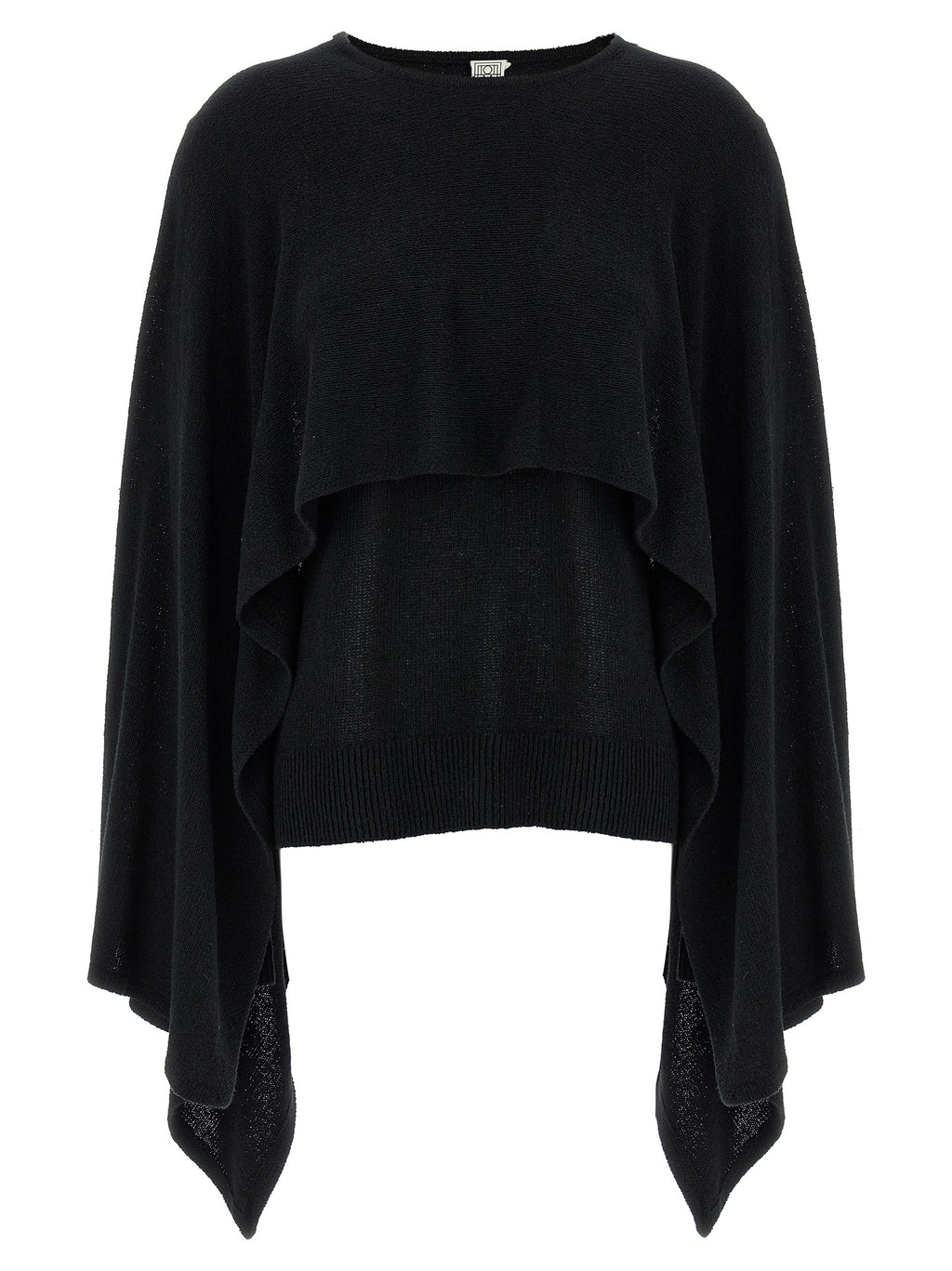 Black Silk Cape Sweater