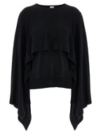 Black Silk Cape Sweater