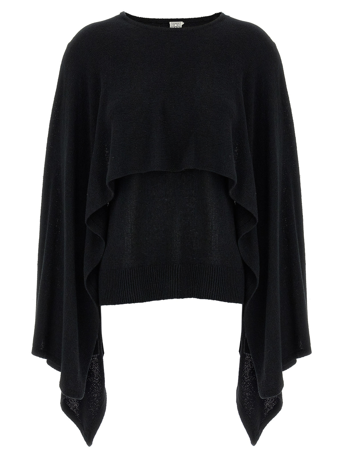 Black Silk Cape Sweater