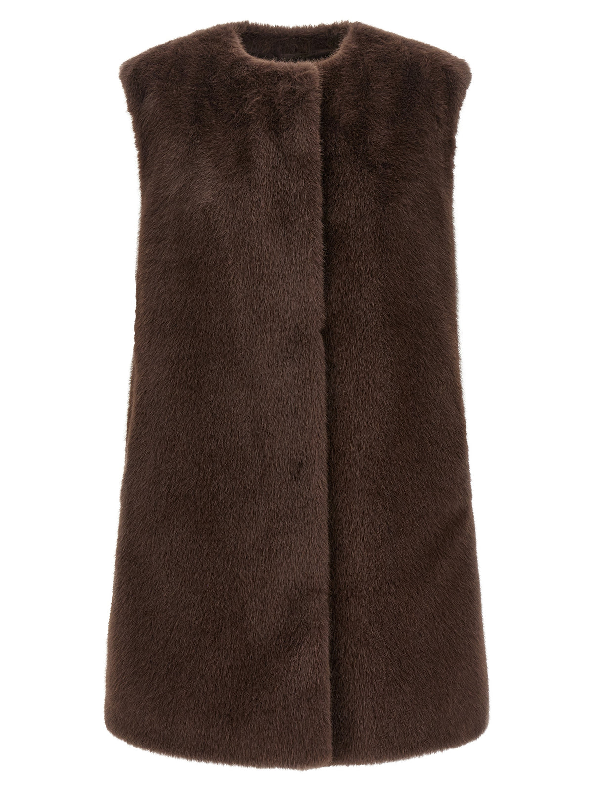 Beaver‑Effect Eco‑Fur Sleeveless Vest