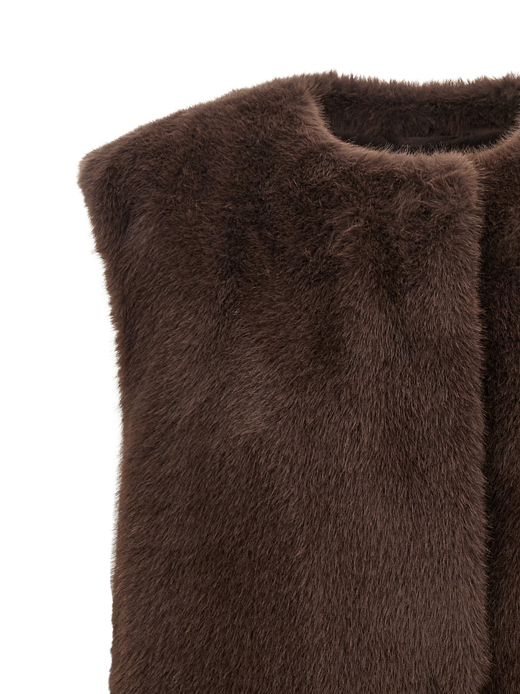 Beaver‑Effect Eco‑Fur Sleeveless Vest