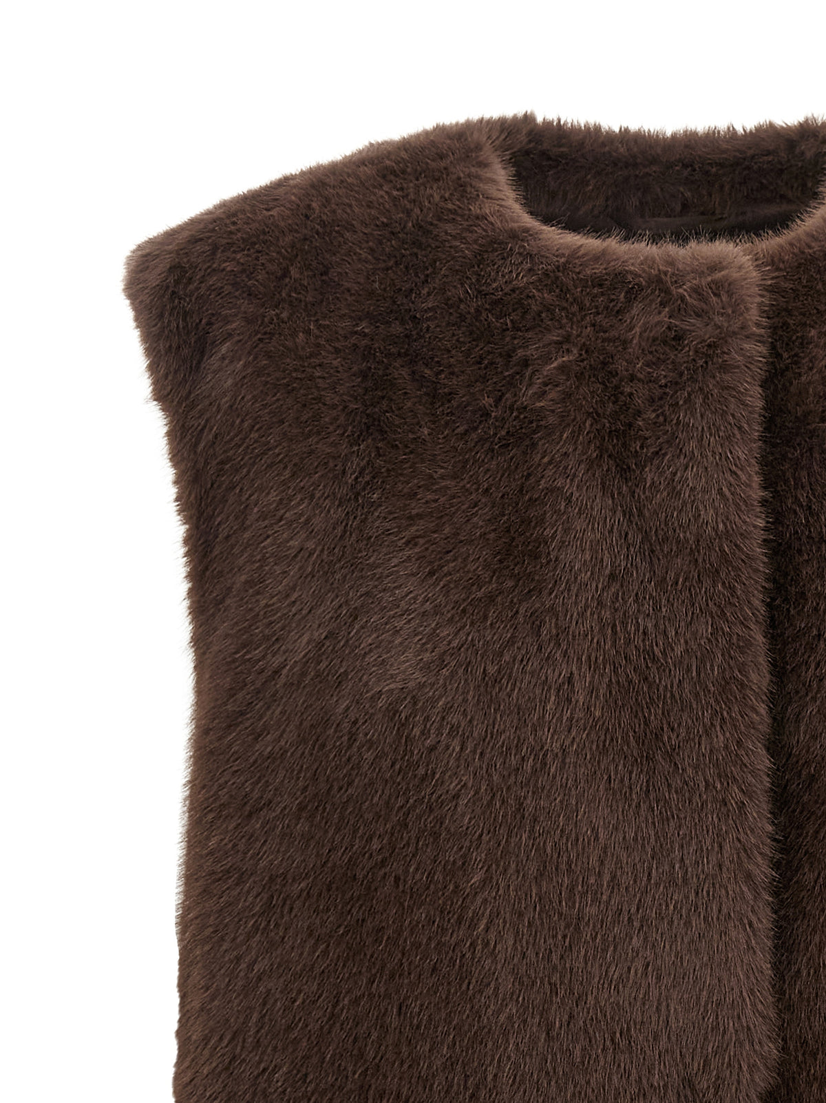 Beaver‑Effect Eco‑Fur Sleeveless Vest