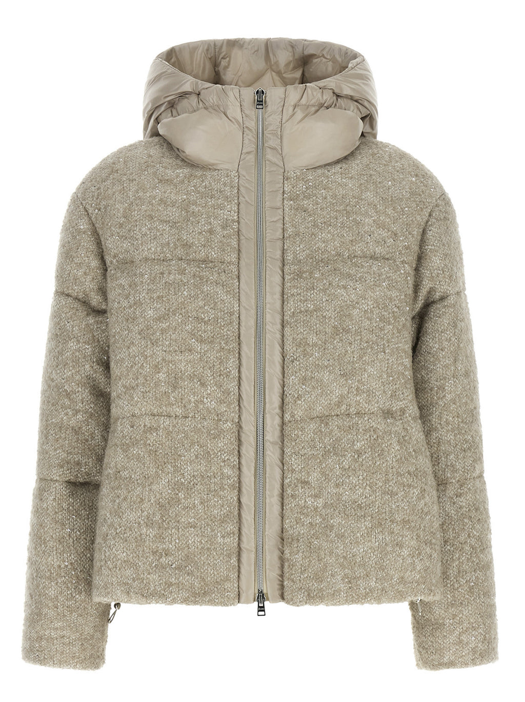 Feather‑Padded Alpaca Bouclé Jacket