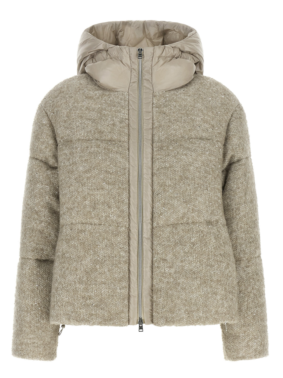 Feather‑Padded Alpaca Bouclé Jacket