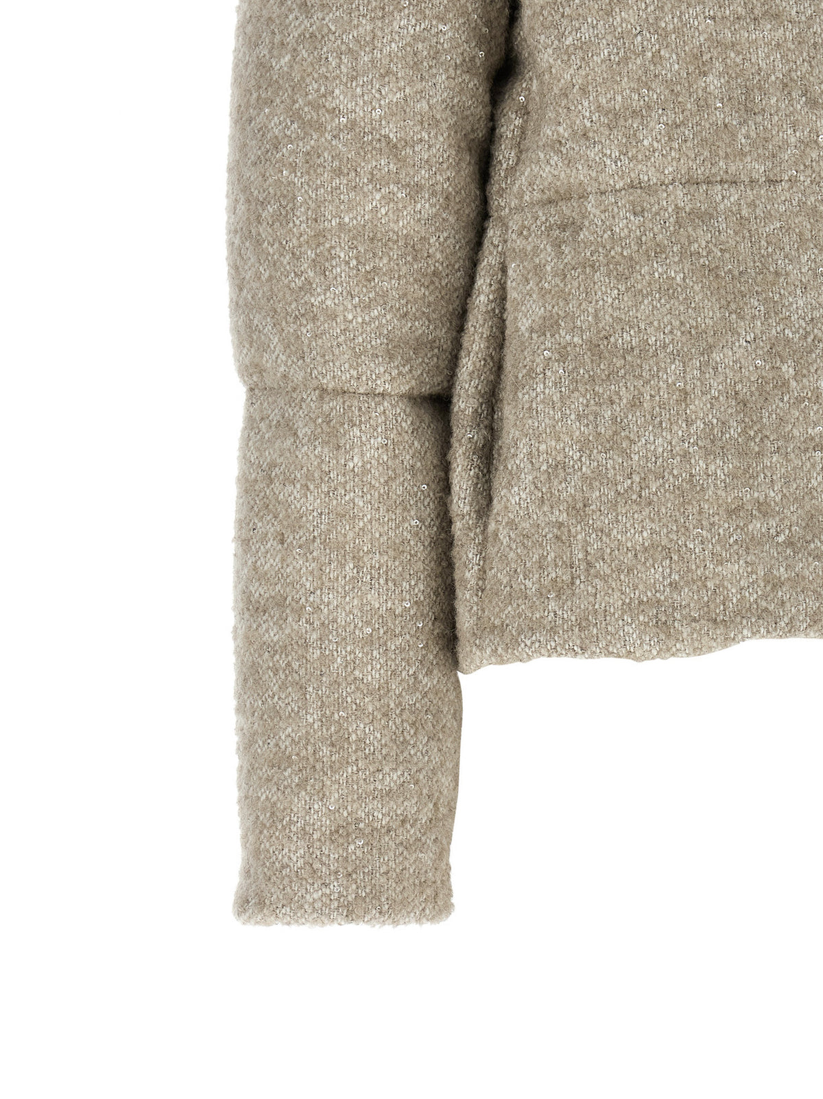 Feather‑Padded Alpaca Bouclé Jacket