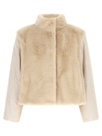 Beige Polyester Full-Length Jacket