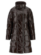 Dark Brown Full-Length Polyamide Down Jacket