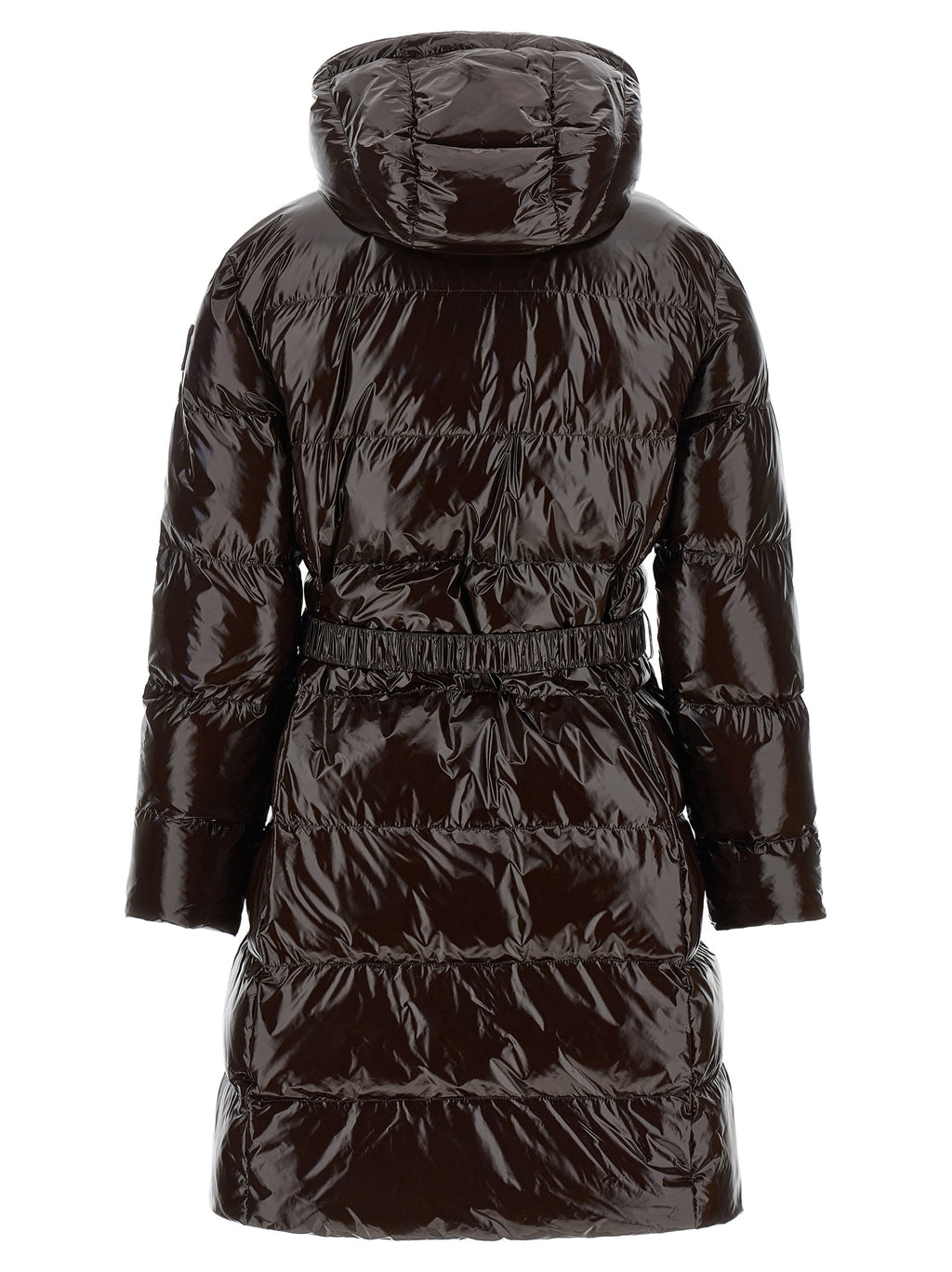 Dark Brown Full-Length Polyamide Down Jacket