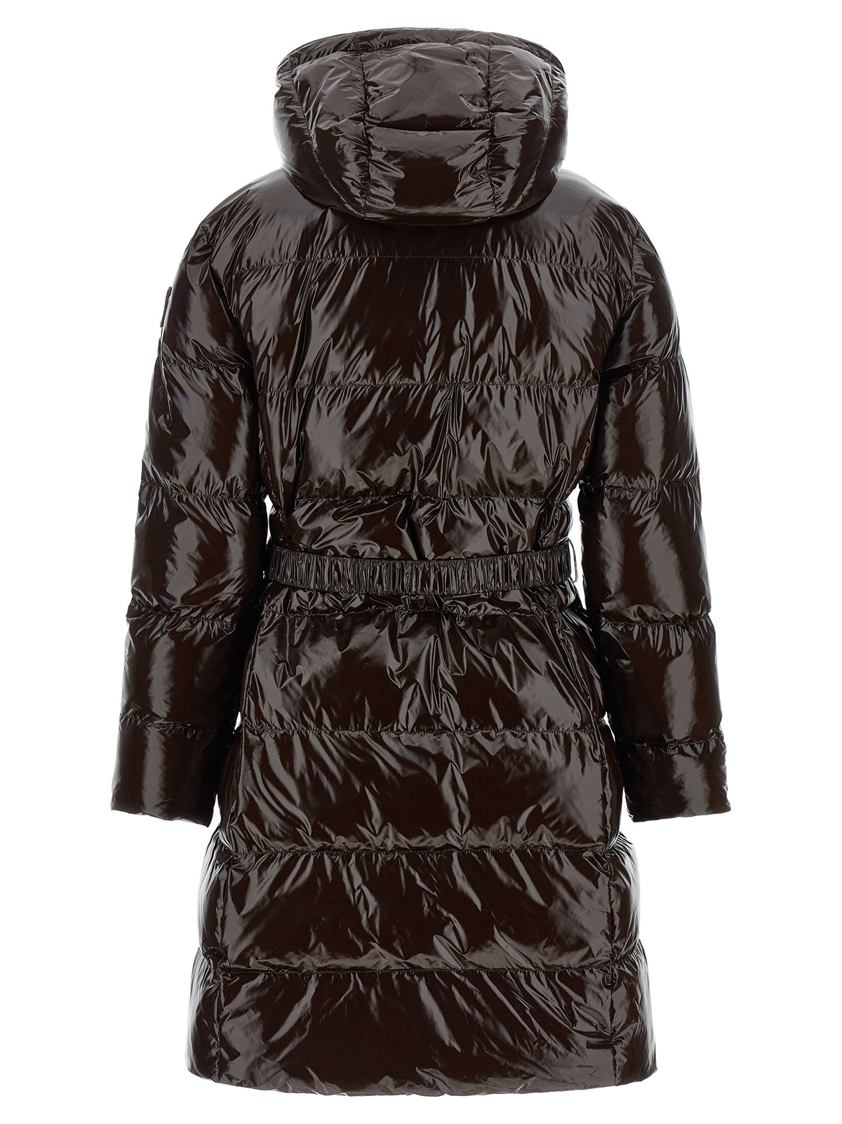 Dark Brown Full-Length Polyamide Down Jacket