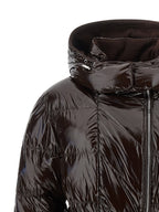Dark Brown Full-Length Polyamide Down Jacket