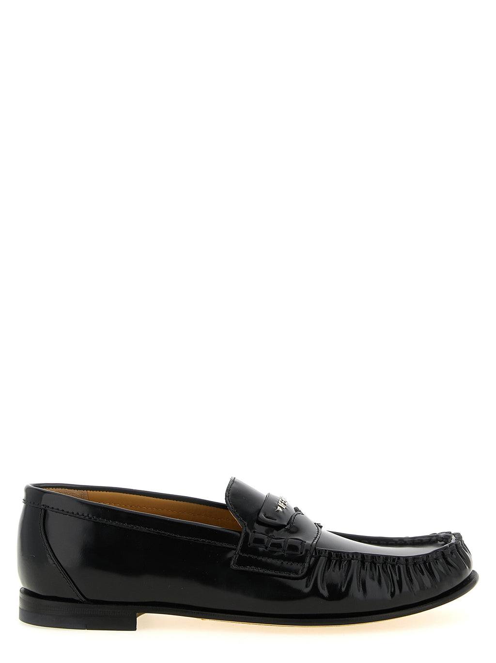 Black Calfskin Scrunch Slip-On Loafers