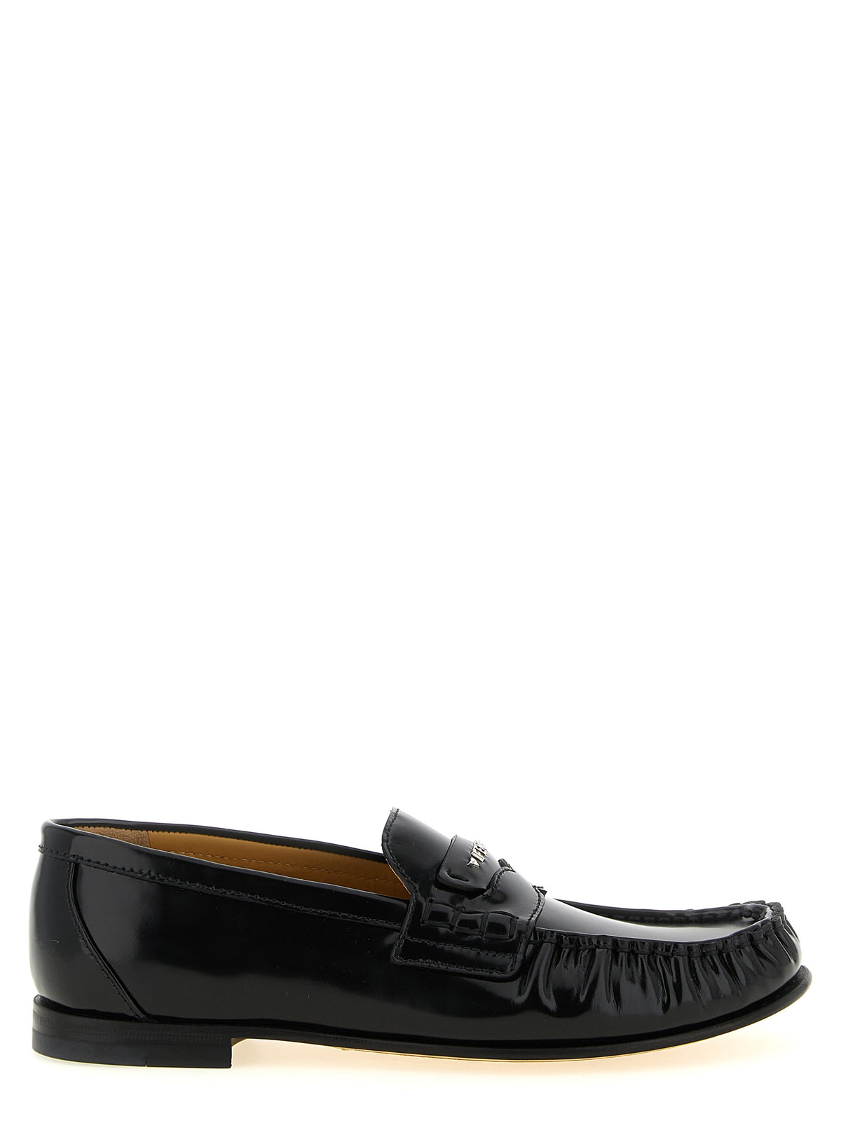 Black Calfskin Scrunch Slip-On Loafers