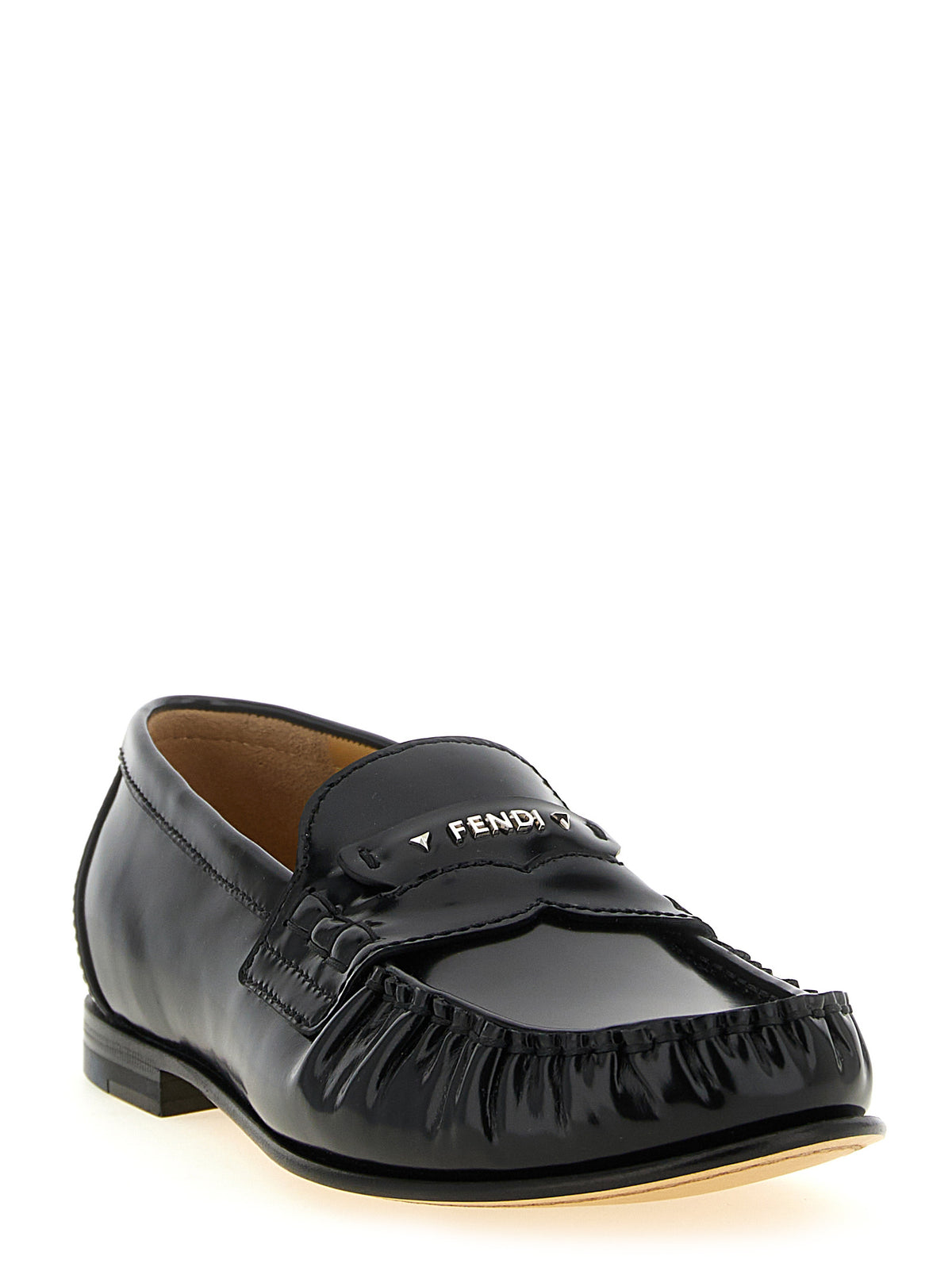 Black Calfskin Scrunch Slip-On Loafers