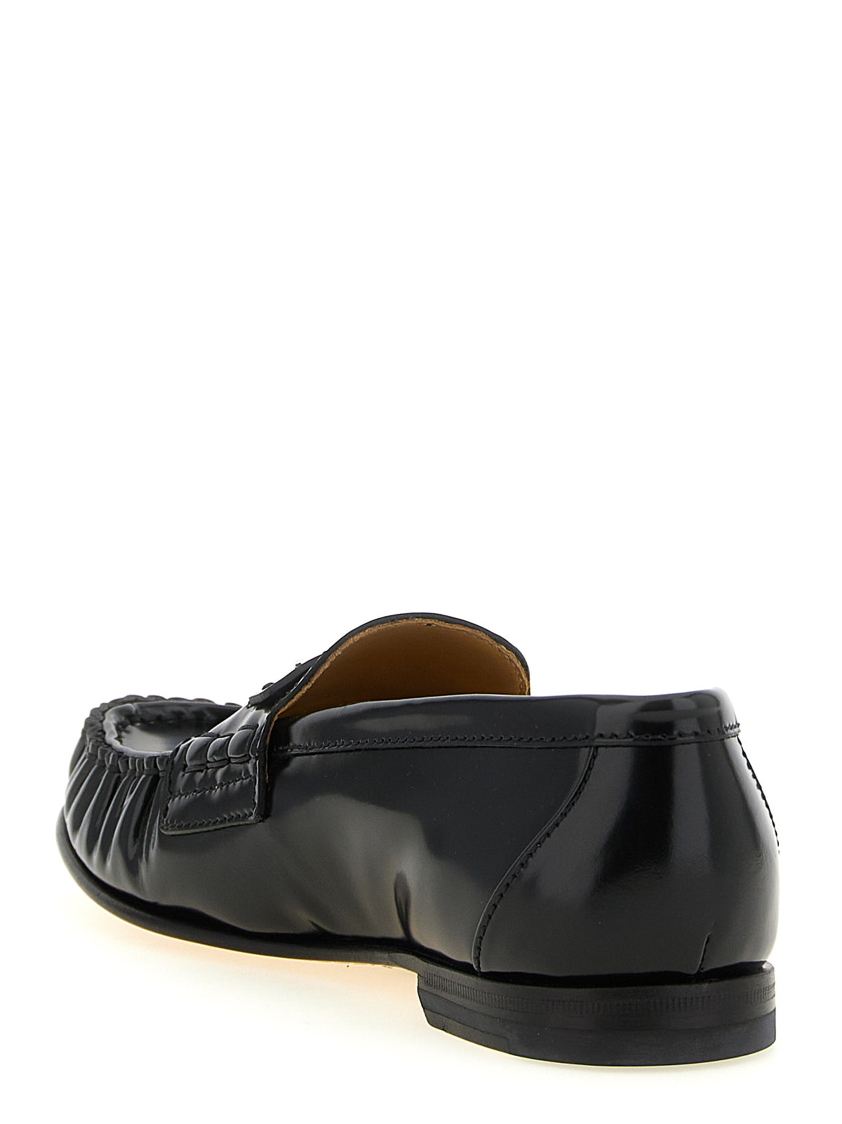 Black Calfskin Scrunch Slip-On Loafers
