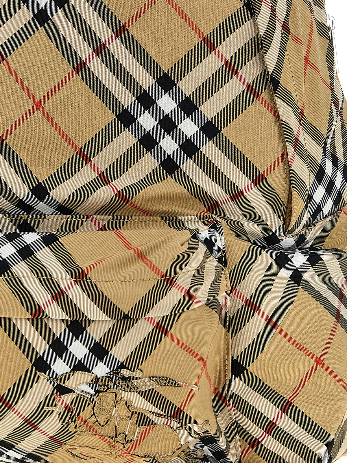 Polyester Check Fabric Backpack