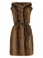 Galearis Brown Polyester Sleeveless Vest