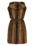 Galearis Brown Polyester Sleeveless Vest