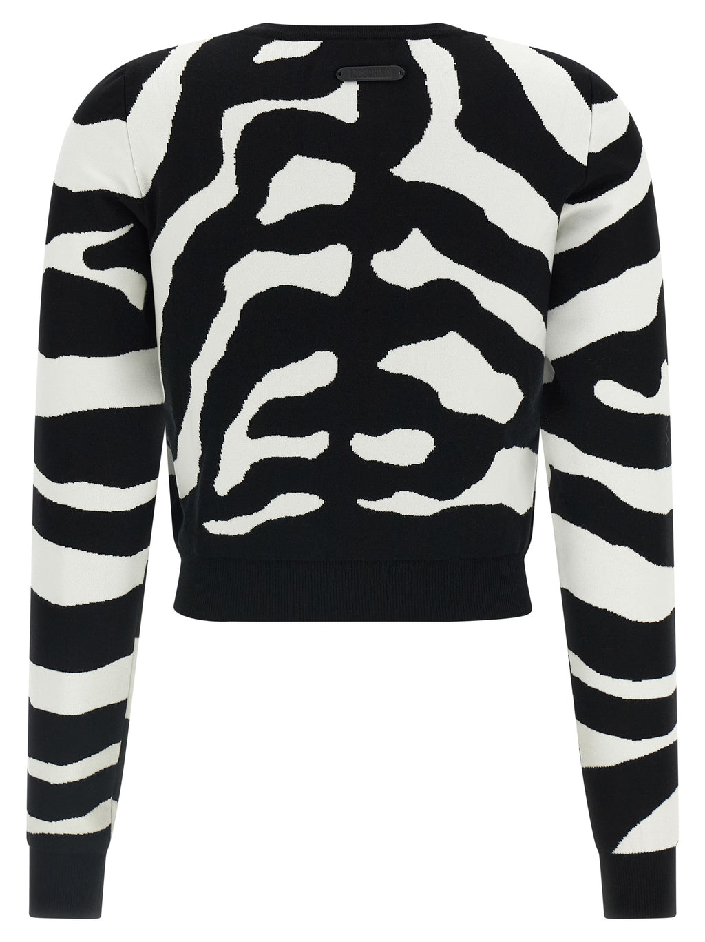 Viscose Zebra-Print Cropped Cardigan