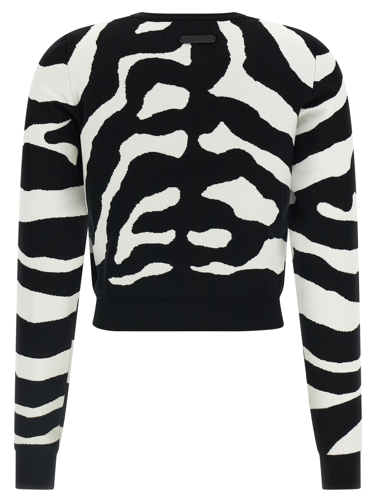Viscose Zebra-Print Cropped Cardigan