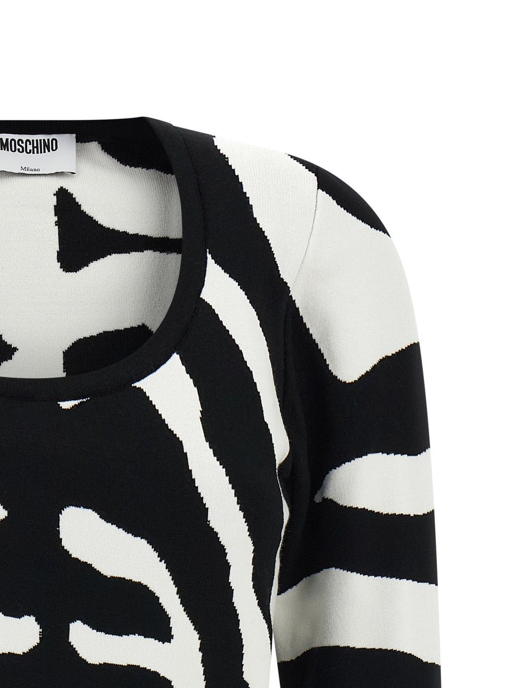 Viscose Zebra-Print Cropped Cardigan